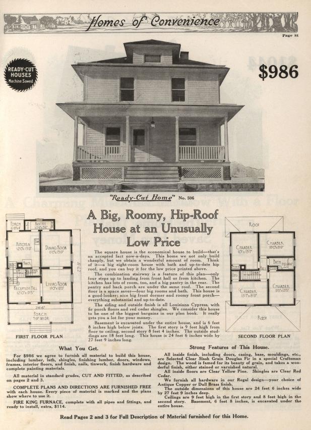 Gordon-Van Tine American Foursquare House. 1916 catalog Courtesy of archive.org