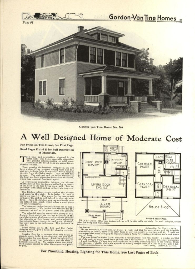 Gordon-Van Tine American Foursquare House. Courtesy of archive.org, 1926 catalog