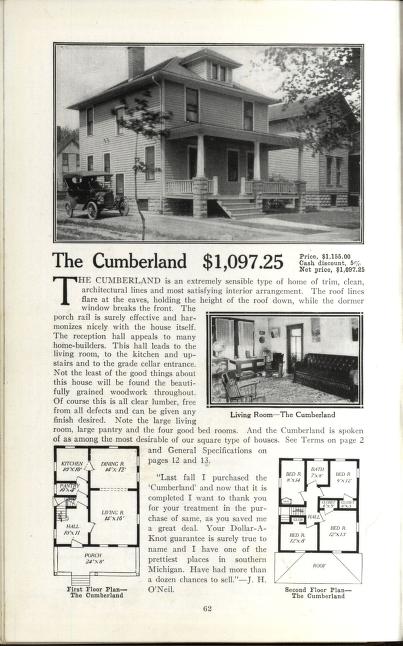 Cumberland Foursquare kit house, mail order house, Aladdin catalog, courtesy of archive.org