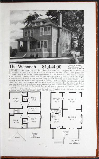 Wenonah Foursquare kit house, mail order house, Aladdin catalog, courtesy of archive.org