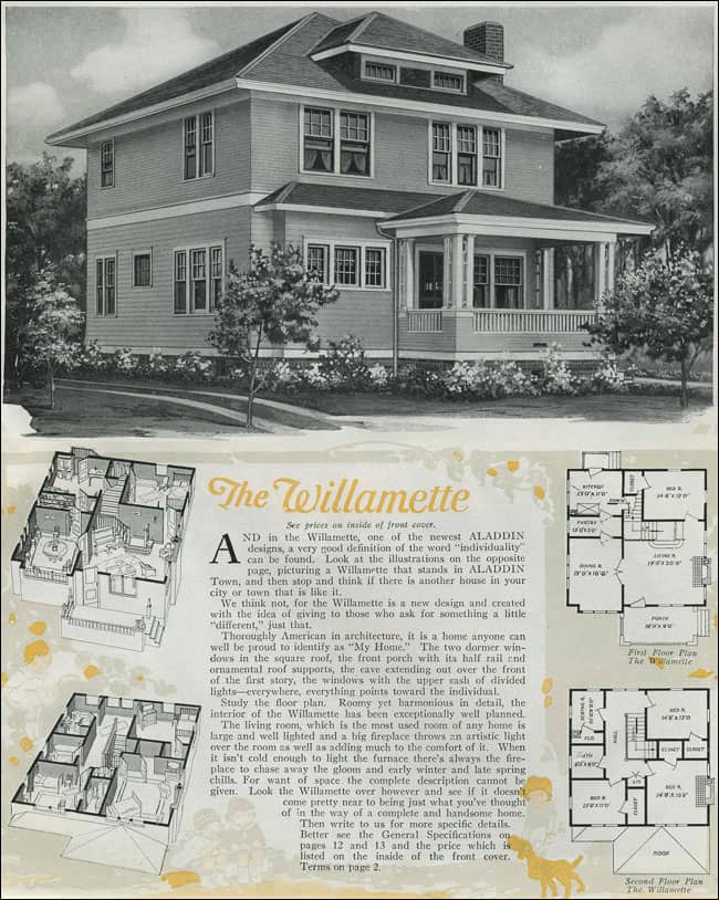 Ardmore Foursquare kit house, mail order house, Aladdin catalog, courtesy of antiquehome.org