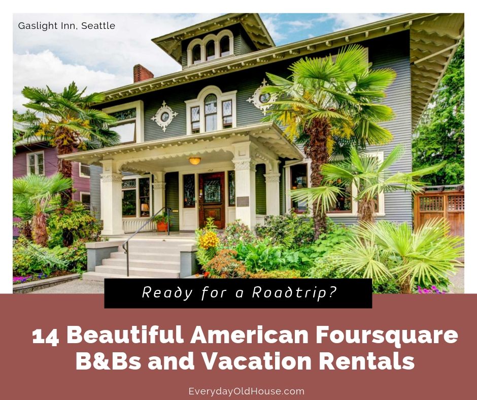 Ready for a road trip? Beautiful American Foursquares homes converted to Bed & Breaksfasts and Vacation Rentals #vacationhome #bedandbreakfast #historicB&B