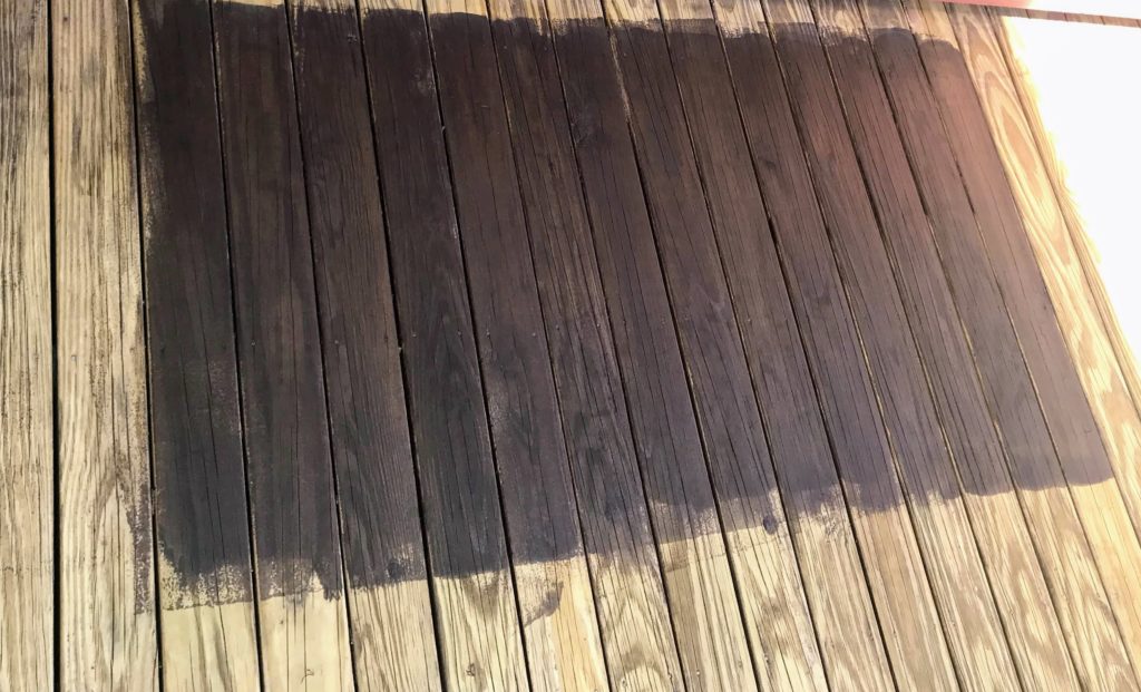 Behr transparent waterproof deck stain in Cordovan Brown