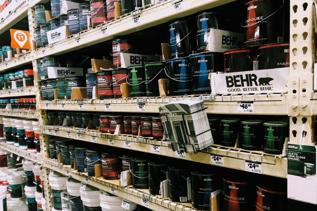 Behr paint aisle at Home Depot #behr