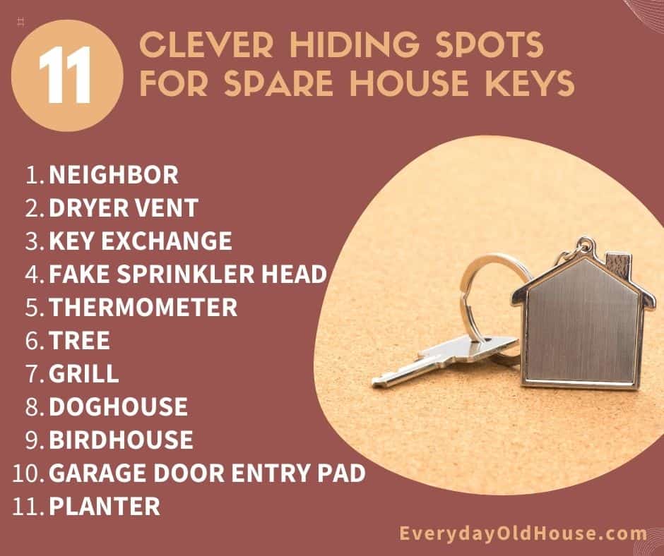 list of 11 best places to hide spare house keys