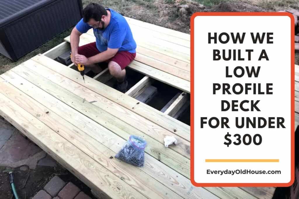 man securing deck boards to a floating or low deck