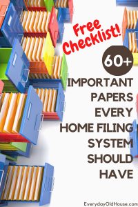 Checklist of Important Docs for Home Filing System