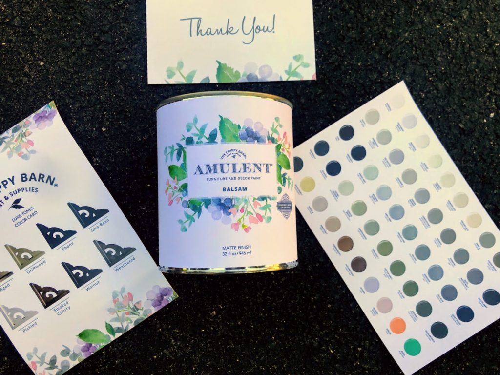 Chippy Barn Amulent Paint in Balsam with color card that shows a wide array of rich, beautiful colors! @chippybarn