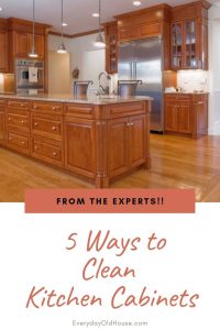 5 Ways to Clean Wood Kitchen Cabinets from the Experts #woodcabinets #cleaningtips