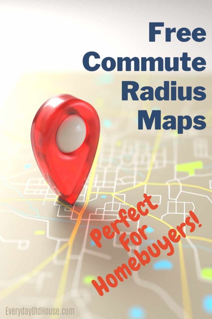 Map with commute radius for new home