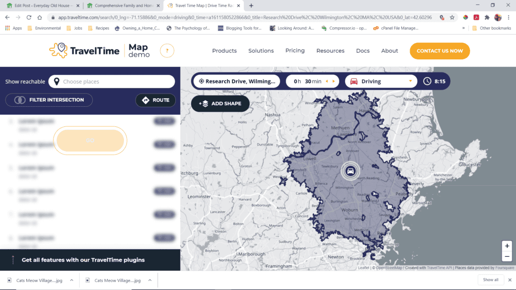 TravelTime commute radius map tool for homebuyers