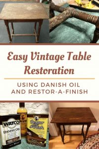 Danish oil and Restor-a-finish made this table restoration easy and without smelly and labor-intensive chemical strippers!! #easyDIY #watco #nostrip #restorafinish #victoriantable #danishoil