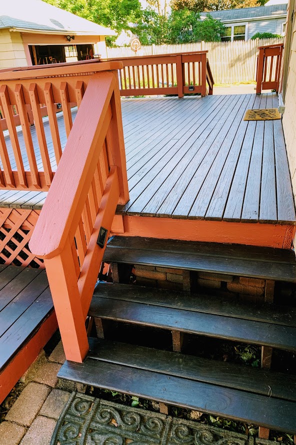 Deck "after" pic - after sanding and stripper