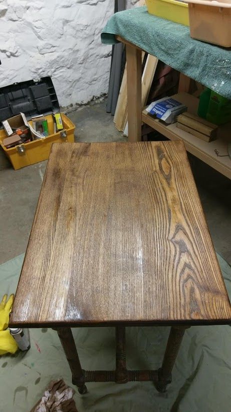DIY Application of Dutch oil to sanded vintage table- third coat #watco #tablerestoration #dutchoil