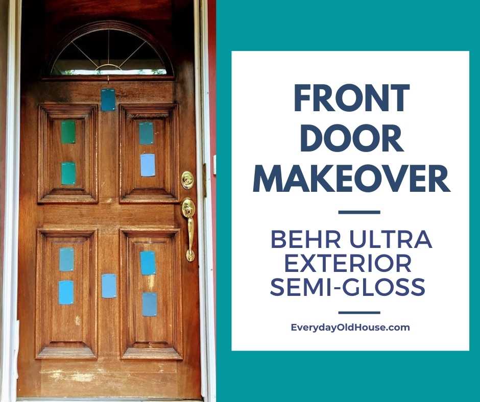 How we transformed our front door in an afternoon with Behr Shipwreck Ultra Exterior Paint #Behrpaint #doormakeover #easyDIY