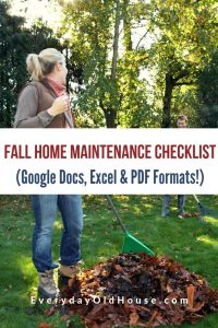 Fall home maintenance checklist in Google Sheets, Excel and pdf formats #fallmaintenance #Homeowner #homemaintenance #ravingleaves