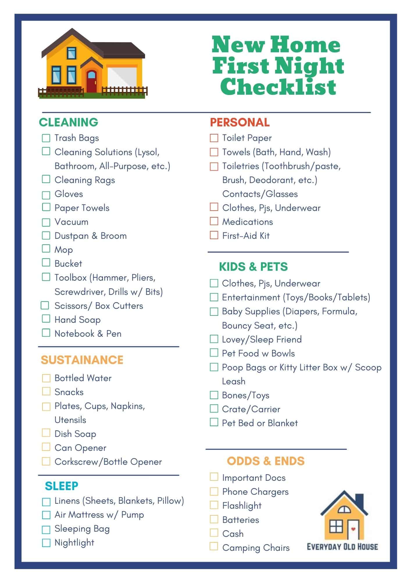 40+ Essentials For The First Night In Your New Home [checklist 