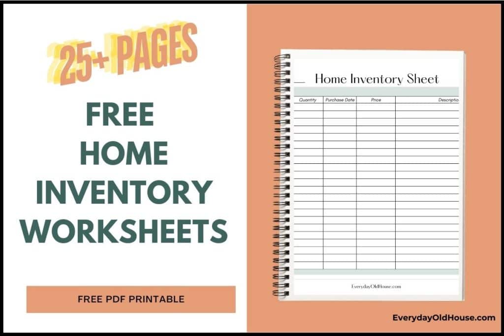 Free Household Inventory List that can be downloaded, printed and filled out
