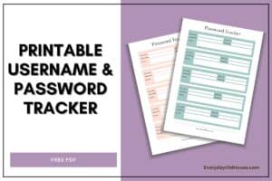 Free Printable Password Log PDF - in coral and green color. Easily manage online usernames and password with this free printable