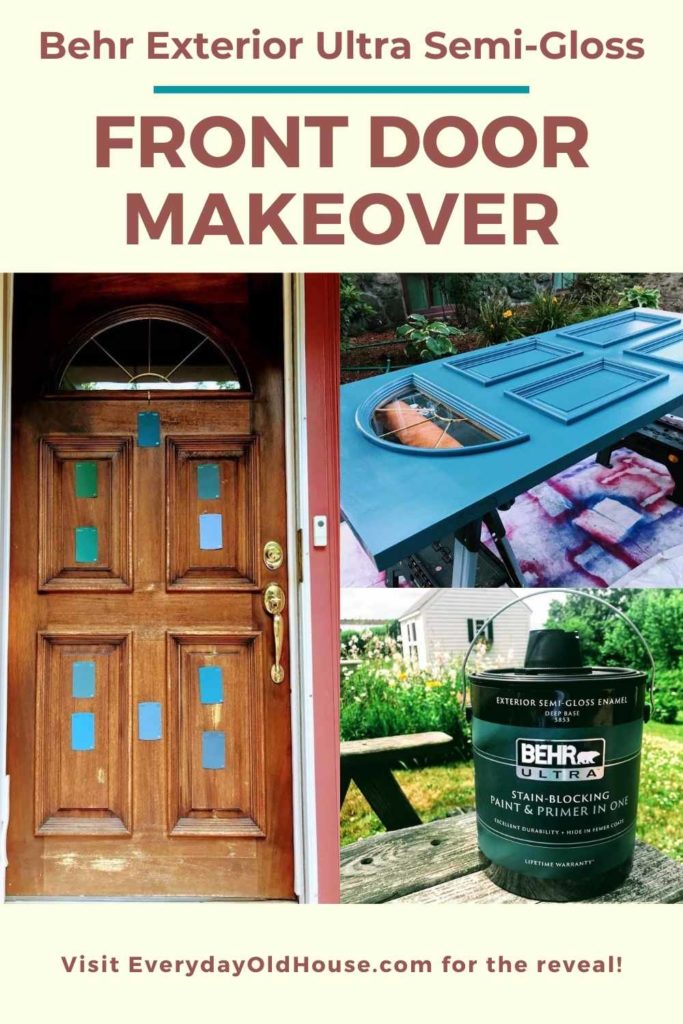 Does your front door need freshening up? Here's how we transformed our front door from Blah to BAM! in just an afternoon with Behr Shipwreck Ultra Exterior Paint. 
 @Behrpaint #doormakeover #homeowner @homedepot