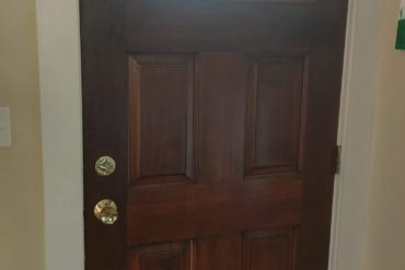 Our mahogany front door. Nice door, but the style does not match our Craftsman home (in my opinion). #tiredfrontdoor