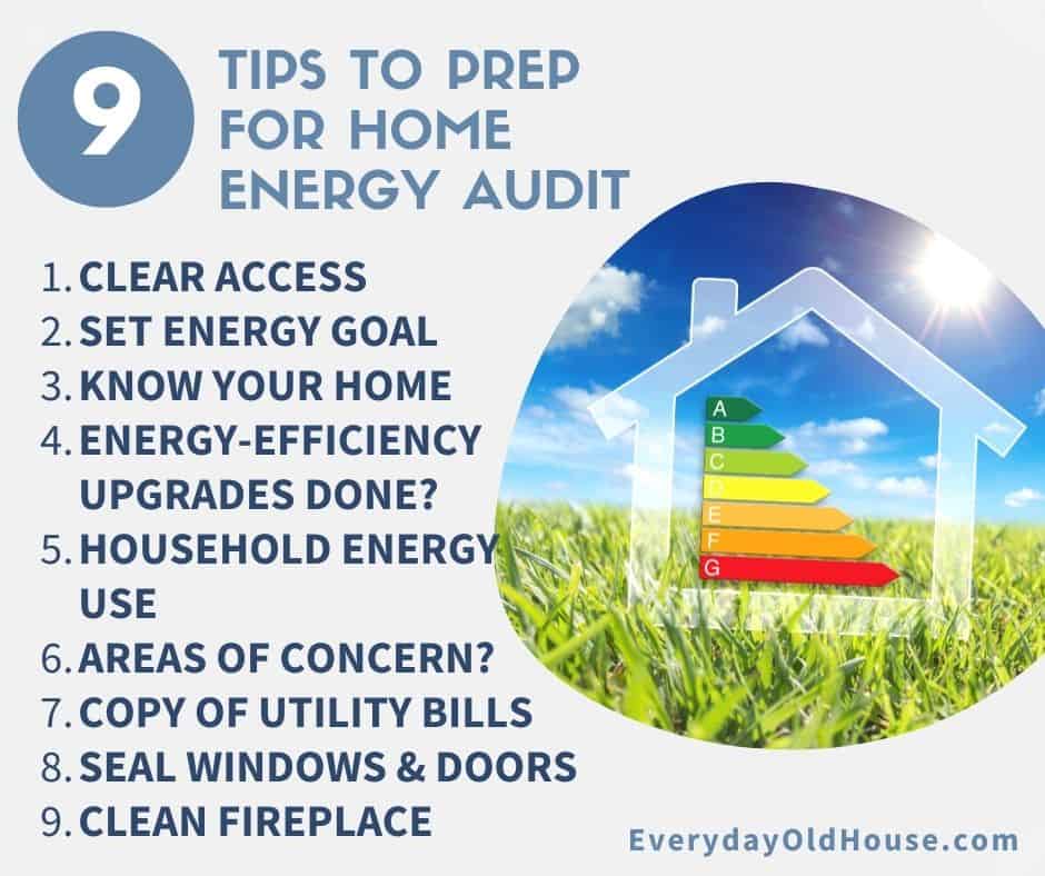 List of ways to prep for a home energy audit
