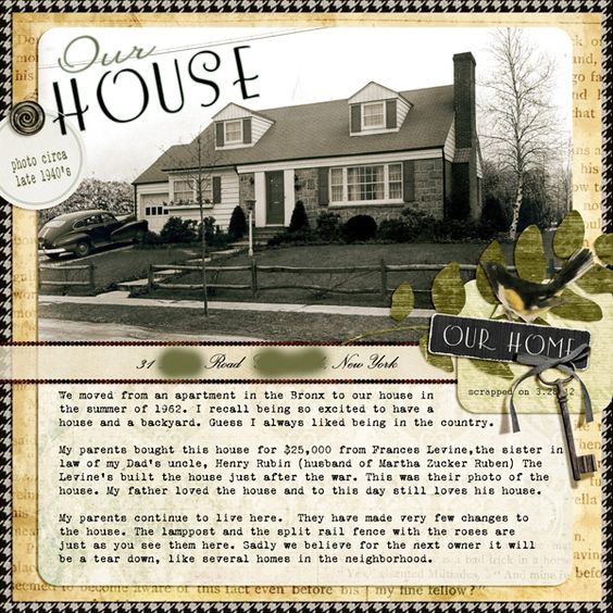 Scrapbook example of how to document the history of your house #historyofmyhouse #scrapbooking