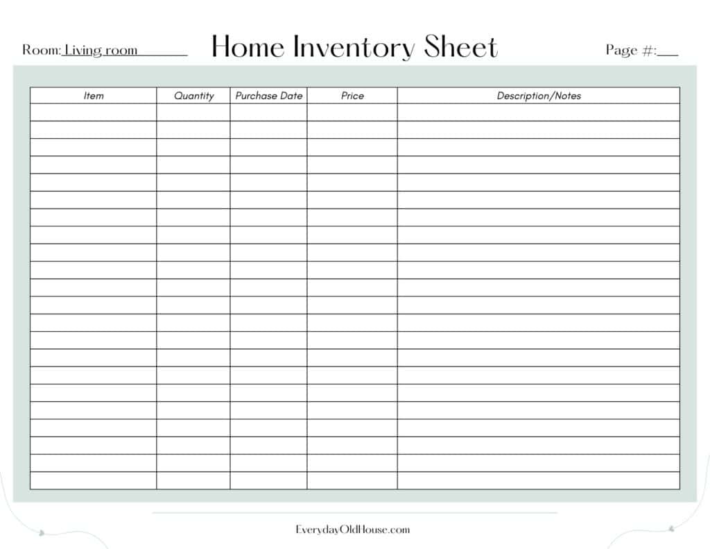 Printable Estate Inventory Worksheet editable Pantry Inventory List Printable Estate Inventory Worksheet editable Pantry Inventory List