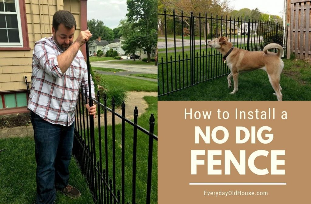 How to Install a No Dig Fence using Lowes Grand Empire XL fencing #grandempirefence #nodigfence #DIYfencing #fenceinstallation #backyard