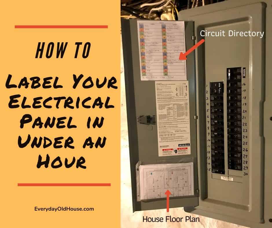 How to Label Your Home Electrical Panel Quickly using a Free Circuit Beaker Directory and House Floor Template #homemaintenance