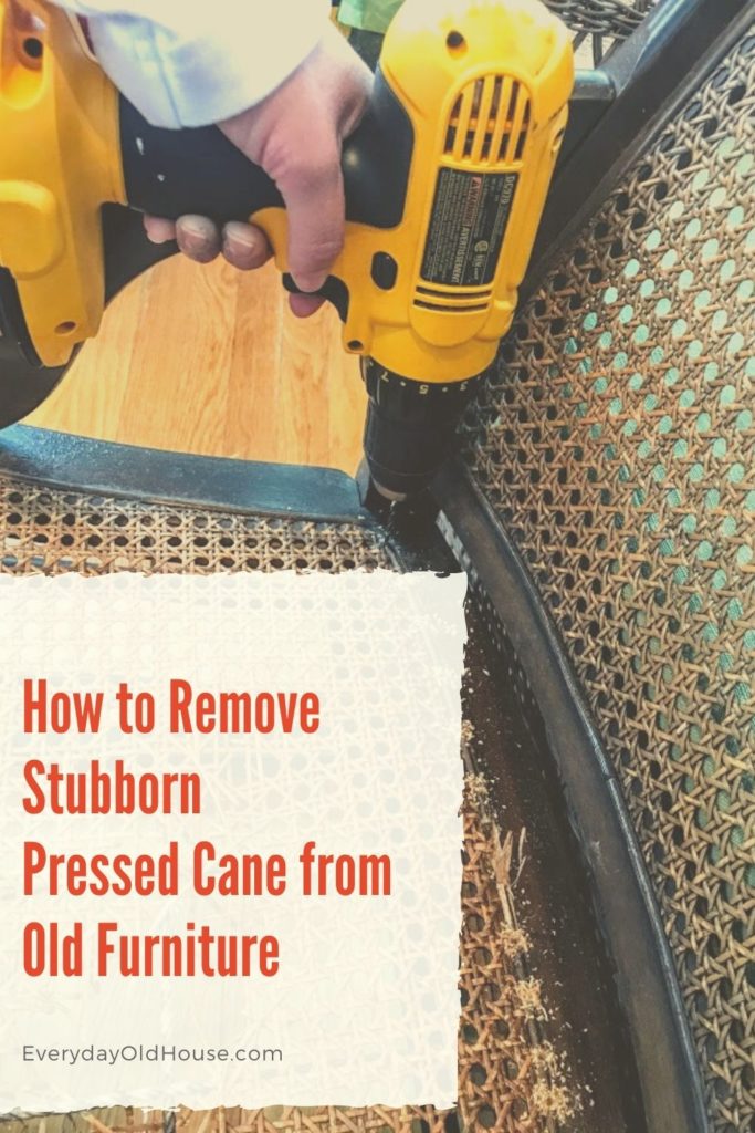 How to Remove Stubborn Old Spline from Pressed Cane Chairs #chaircaning #howto #vintagefurniturerestoration