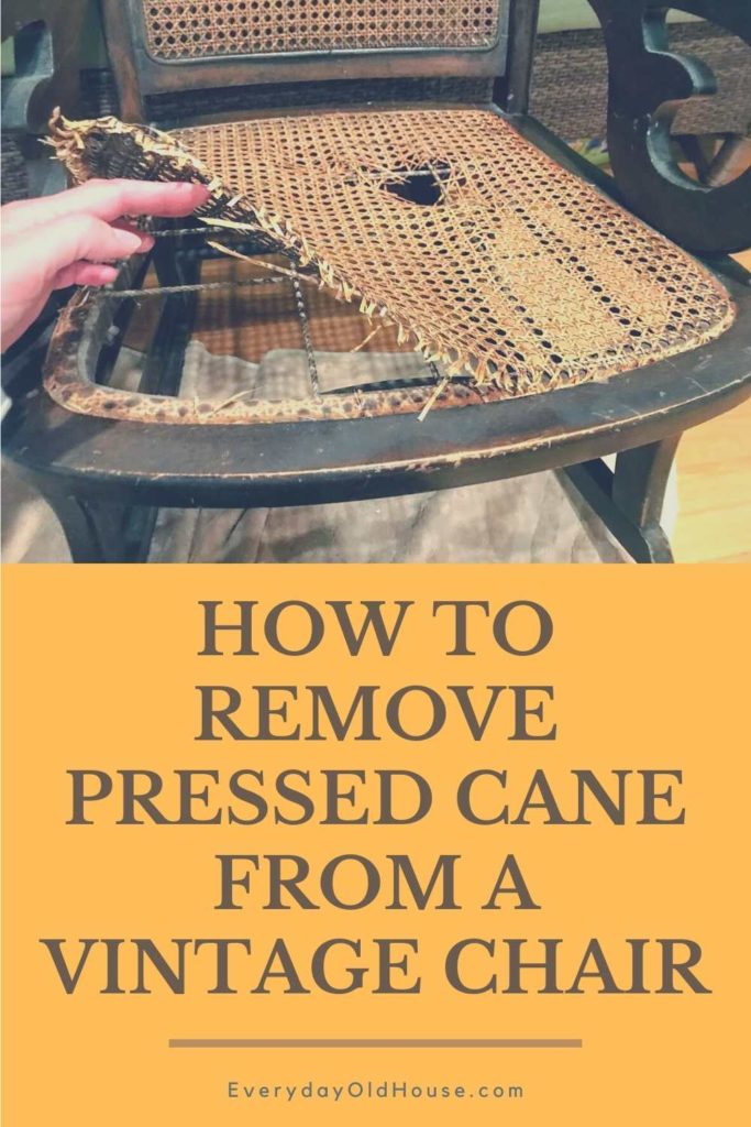 How to Remove Pressed Cane from Vintage Rocking Chair #rockingchair #oldfurniturerepair
