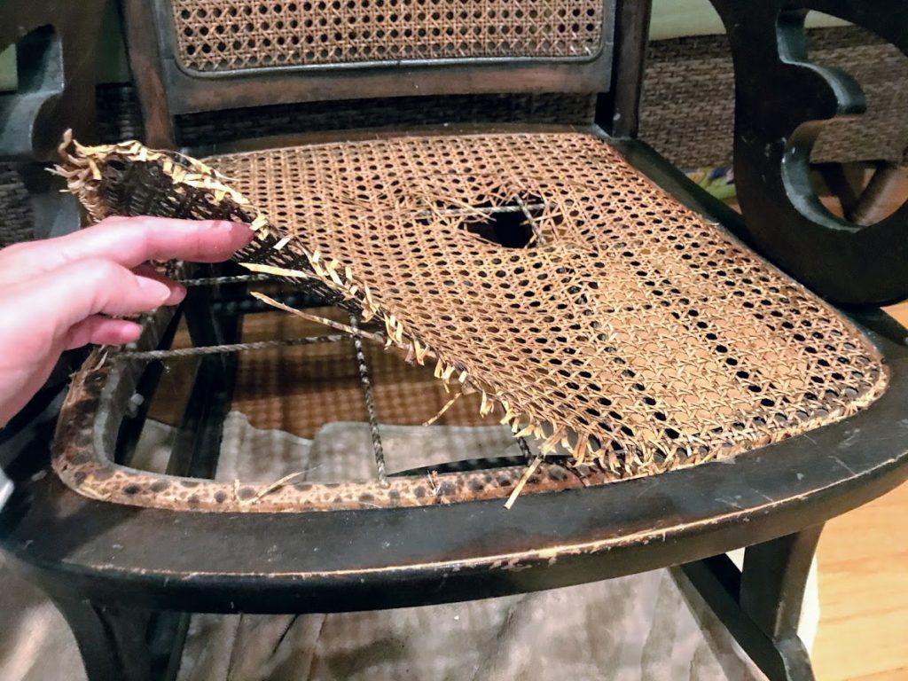 Beginner tutorial on how to remove pressed cane from a chair #chaircaning