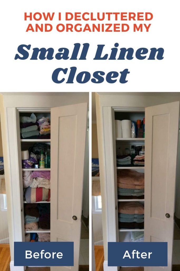 Old houses are notorious for no or little linen closets. Using my printable Checklist and Inventory and 2 hours, I made a few small changes to declutter and organize my closet into a clean and efficient space! #linencloset #closetdeclutteringSmall houses are notorious for no or little linen closets. Using my printable Checklist and Inventory and 2 hours, I made a few small changes to declutter and organize my closet into a clean and efficient space! #linencloset #closetdecluttering