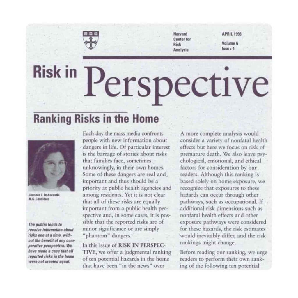 copy of Risk in Perspective, Harvard University Center for Risk Analysis publication
