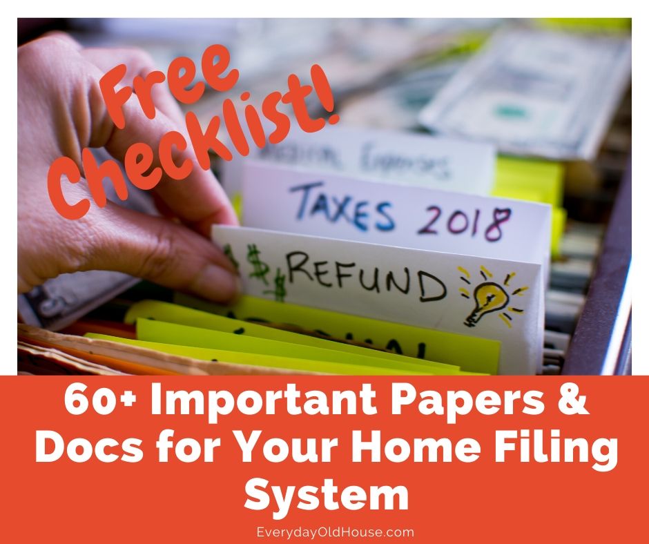 List of Essential Home Papers and Documents #filing #homepaperwork