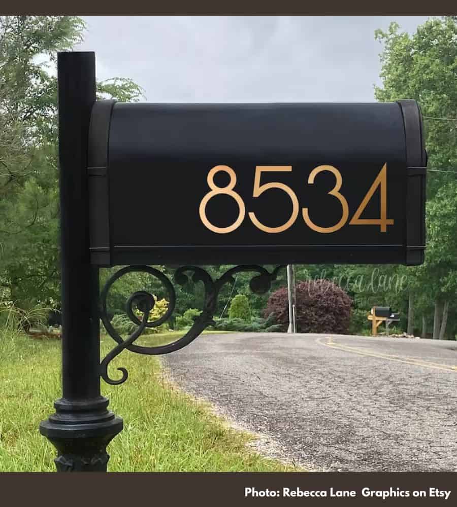 Mailbox with large visible house numbers