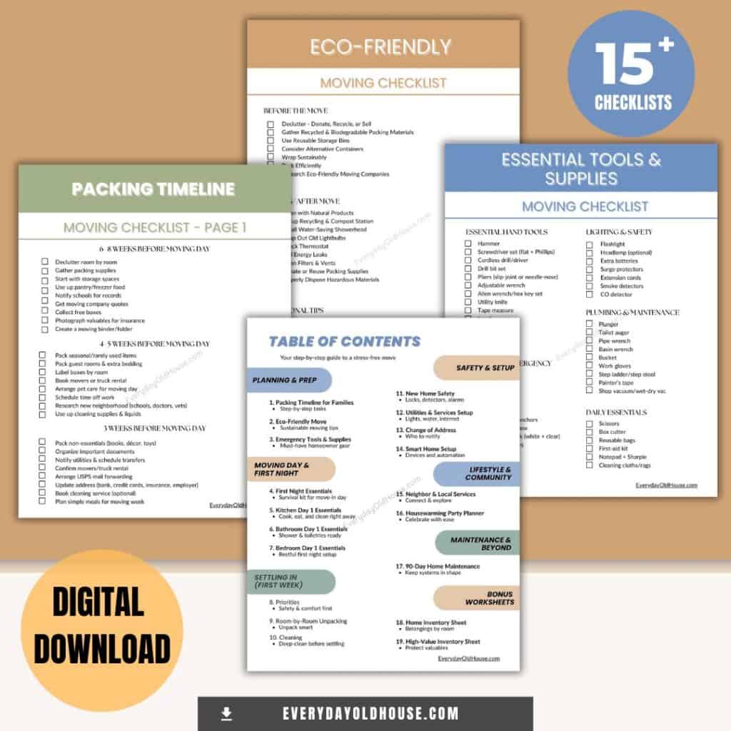 Ultimate New Home Moving Checklist Bundle - Everyday Old House