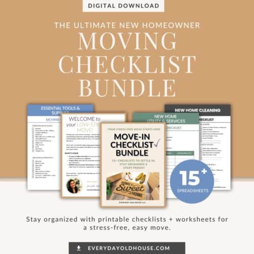 The Ultimate New Homeowner Moving Checklist Bundle (with Bonus Worksheets)