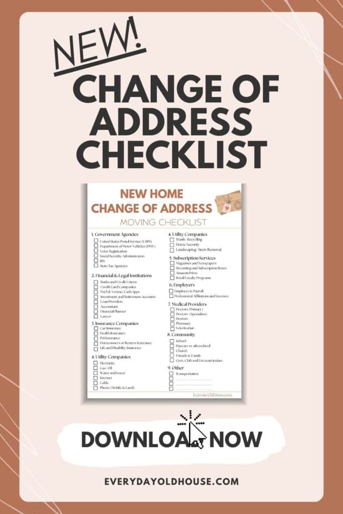 Keep your life organized after a move with this easy-to-follow address change checklist! Don’t let mail go to your old address. 