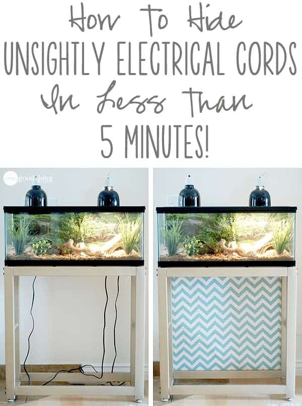 How to hide electrical cords behind table by OneGoodThingByJillee.com #organizehouse