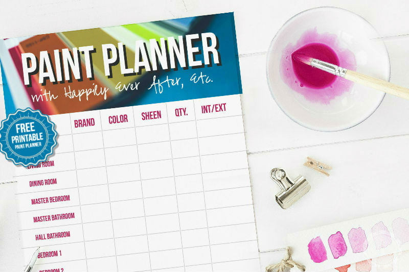 Paint Planner printable from Betsy at Happily Ever After Etc