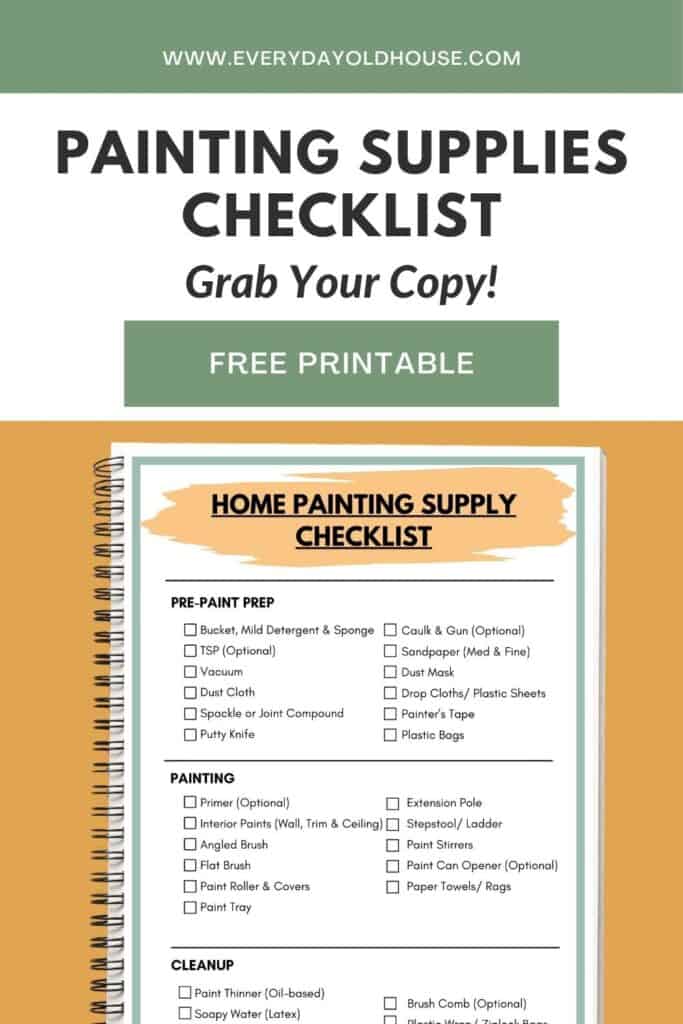 downloadable home painting supplies checklist to ensure you don't have to run back and forth to the store!