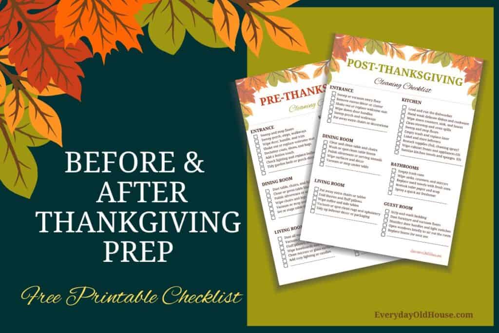 Hosting Thanksgiving? Prep your dining room, kitchen, and guest rooms with this free printable Thanksgiving cleaning checklist — then reset your entire home after the big meal.