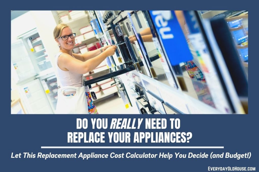 Unsure if its time to replace your appliances? Use this customizable Replacement Appliance Cost Calculator (download in Google Sheets and Excel) to determine 1. if your appliances have exceeded their lifespan and 2. how to set a budget to replace #appliances #homebudget #newappliances #homeowner