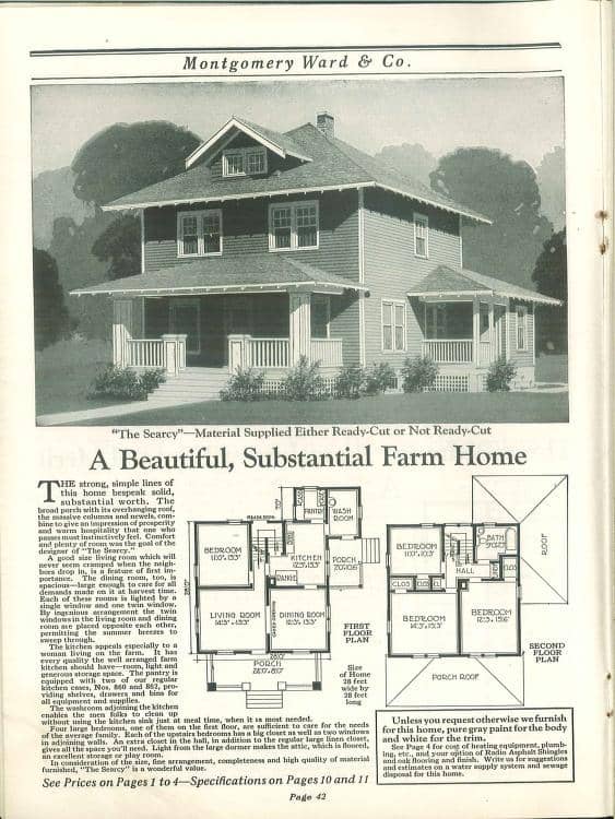 Searcy Wardway Homes mail order catalog - Foursquare House Kits. Courtesy of archive.org, 1924