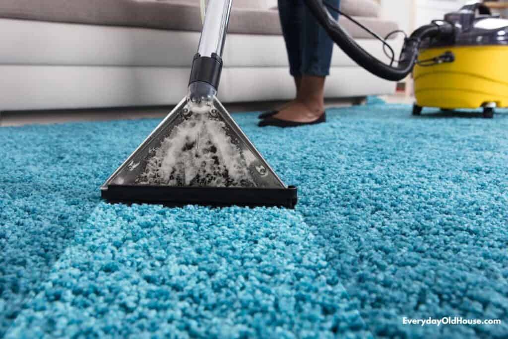 photo of cleaning carpet upclose