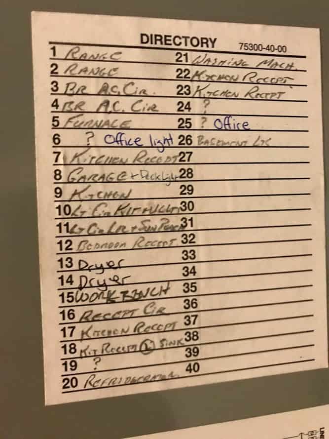 circuit breaker panel labels