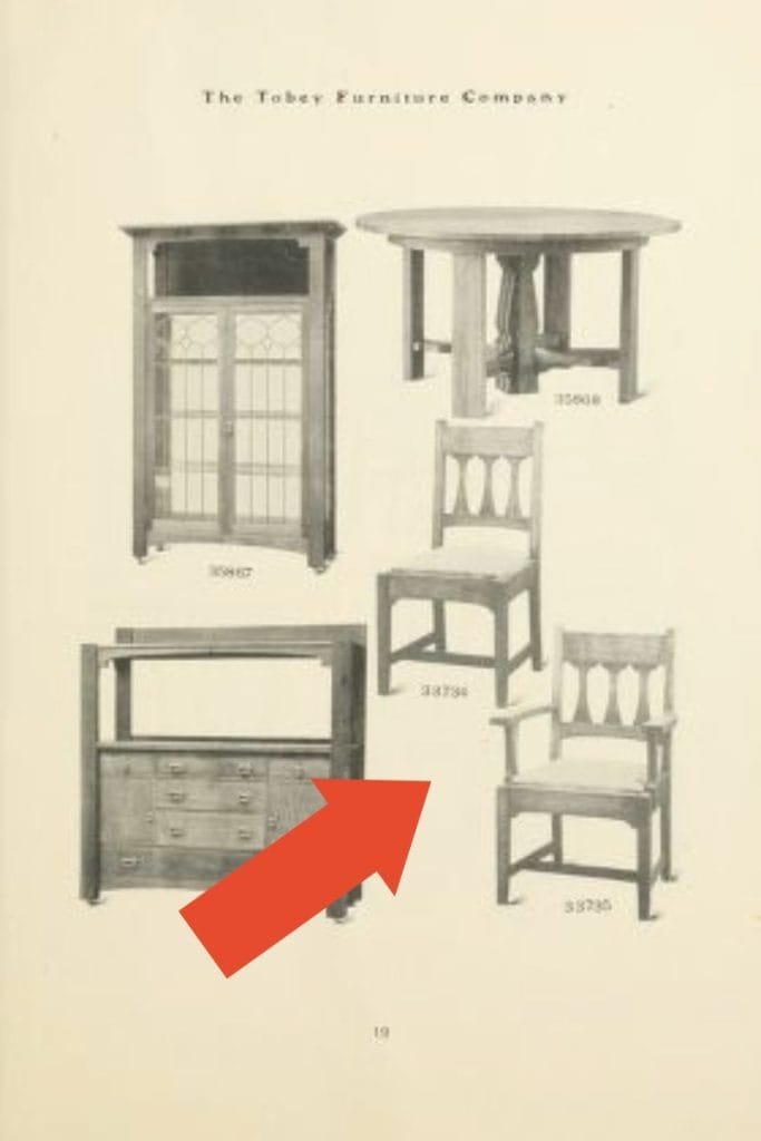 Page from Tobey furniture catalog