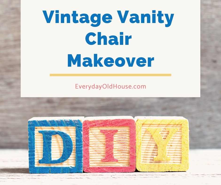 Cover link to Tutorial for painting and reupholstering a woman's vintage (mid-century modern) vanity stool